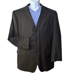 ERMENEGILDO ZEGNA Soft Black Wool Blazer Sport Coat Jacket 54 / US 42 R